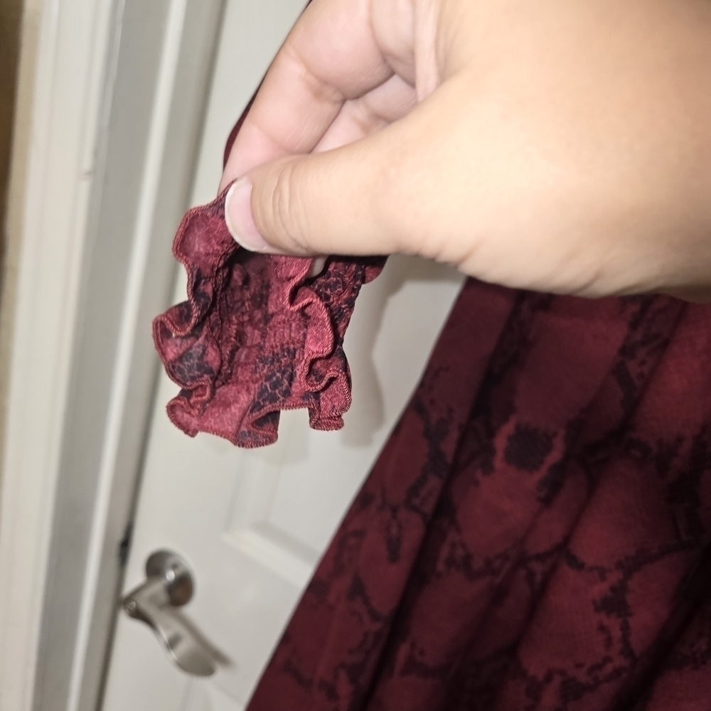 Banana republic factory dress women's size small burgundy red snake print smock - Picture 8 of 14